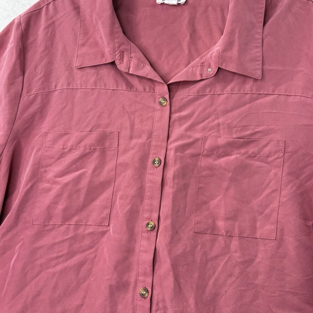Westport Modal Blend Womens Plus Size 2X Roll Tab Long Sleeve Button Up Top - Picture 11 of 12